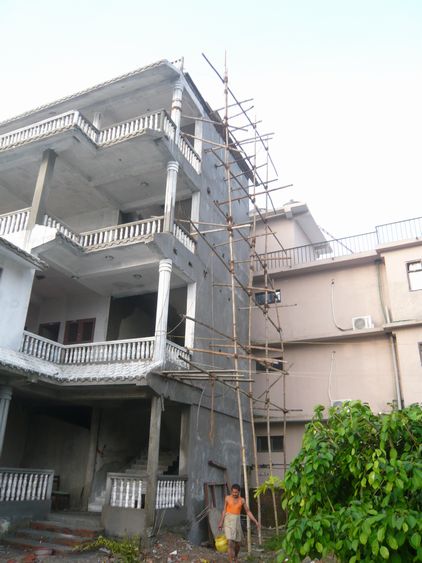 ネパールの竹で出来た足場